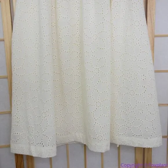 NEW‎ Madewell Off White Eyelet Ruffle-Sleeve Mini Dress, L - Picture 5 of 16